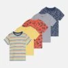 Friboo 5 Pack Unisex - Camiseta Estampada - Multi-Coloured/Red/Yellow